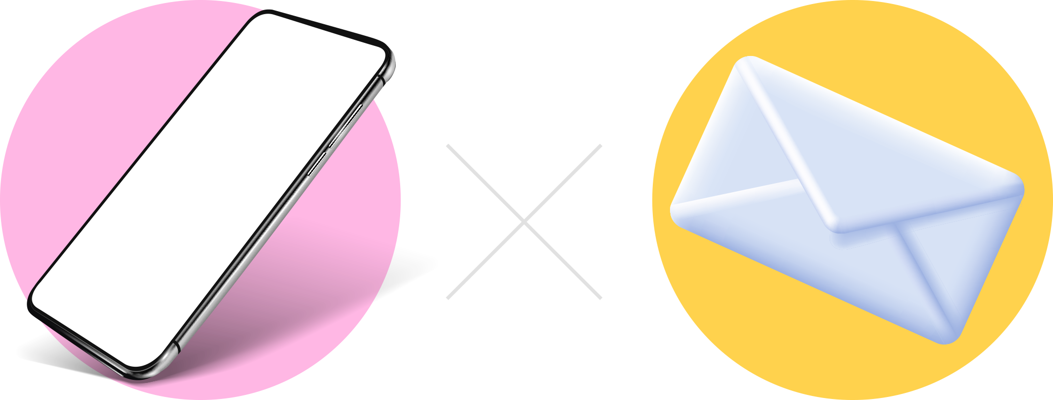 モバイルとダイレクトメールを融合させたサービスを具現化したイラスト